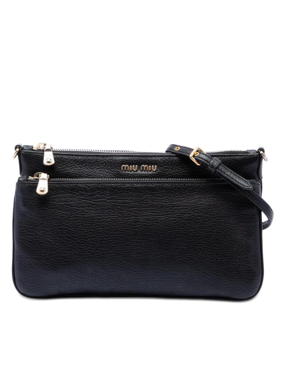 Miu Goatskin Madras Double Zip #319856M62B